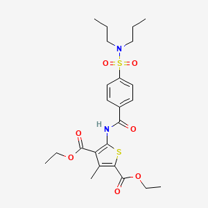 Diethyl 5-[[4-(dipropylsulfamoyl)benzoyl]amino]-3-methylthiophene-2,4-dicarboxylate