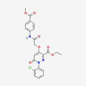 molecular formula C23H20ClN3O7 B2542247 Ethyl 1-(2-chlorophenyl)-4-(2-((4-(methoxycarbonyl)phenyl)amino)-2-oxoethoxy)-6-oxo-1,6-dihydropyridazine-3-carboxylate CAS No. 899992-87-1