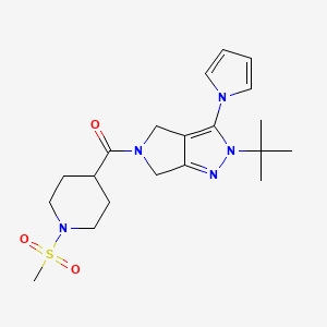 (2-(tert-butyl)-3-(1H-pyrrol-1-yl)pyrrolo[3,4-c]pyrazol-5(2H,4H,6H)-yl)(1-(methylsulfonyl)piperidin-4-yl)methanone