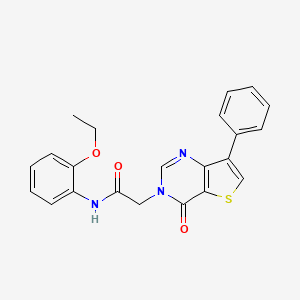 molecular formula C22H19N3O3S B2542256 N-(2-ethoxyphenyl)-2-(4-oxo-7-phenylthieno[3,2-d]pyrimidin-3(4H)-yl)acetamide CAS No. 1105224-16-5