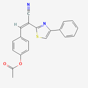 molecular formula C20H14N2O2S B2542259 (Z)-4-(2-cyano-2-(4-phenylthiazol-2-yl)vinyl)phenyl acetate CAS No. 477296-35-8