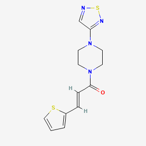 molecular formula C13H14N4OS2 B2542262 (2E)-1-[4-(1,2,5-thiadiazol-3-yl)piperazin-1-yl]-3-(thiophen-2-yl)prop-2-en-1-one CAS No. 2097939-75-6