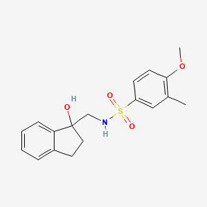 N-((1-hydroxy-2,3-dihydro-1H-inden-1-yl)methyl)-4-methoxy-3-methylbenzenesulfonamide