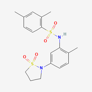 molecular formula C18H22N2O4S2 B2542270 N-(5-(1,1-dioxidoisothiazolidin-2-yl)-2-methylphenyl)-2,4-dimethylbenzenesulfonamide CAS No. 946260-51-1