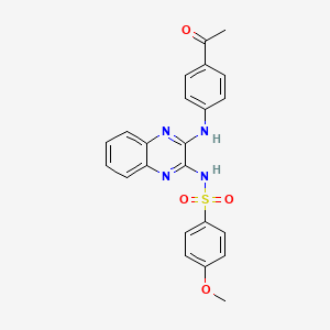 N-[3-(4-acetylanilino)quinoxalin-2-yl]-4-methoxybenzenesulfonamide
