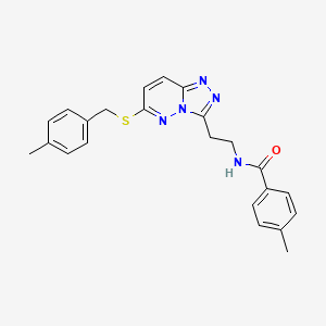 4-methyl-N-[2-[6-[(4-methylphenyl)methylsulfanyl]-[1,2,4]triazolo[4,3-b]pyridazin-3-yl]ethyl]benzamide
