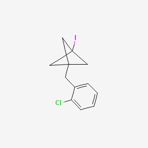 molecular formula C12H12ClI B2542282 1-[(2-Chlorophenyl)methyl]-3-iodobicyclo[1.1.1]pentane CAS No. 2287314-08-1