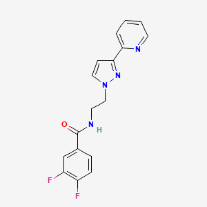 molecular formula C17H14F2N4O B2542288 3,4-difluoro-N-(2-(3-(pyridin-2-yl)-1H-pyrazol-1-yl)ethyl)benzamide CAS No. 1448065-09-5