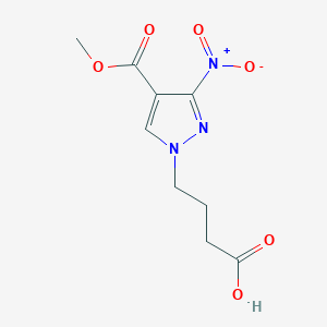 molecular formula C9H11N3O6 B2542292 4-[4-(methoxycarbonyl)-3-nitro-1H-pyrazol-1-yl]butanoic acid CAS No. 1856047-03-4