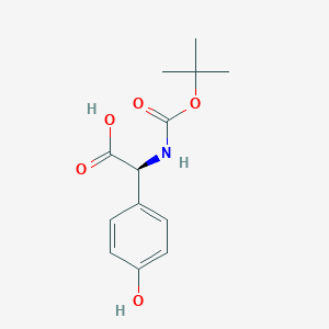 molecular formula C13H17NO5 B2542293 (S)-2-((tert-butoxycarbonyl)amino)-2-(4-hydroxyphenyl)acetic acid CAS No. 69651-48-5