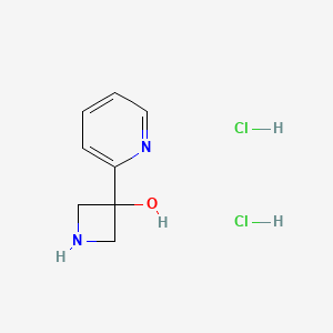molecular formula C8H12Cl2N2O B2542302 3-(2-吡啶基)-3-氮杂环丁醇二盐酸盐 CAS No. 1415564-55-4