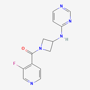molecular formula C13H12FN5O B2542304 N-[1-(3-fluoropyridine-4-carbonyl)azetidin-3-yl]pyrimidin-4-amine CAS No. 2097919-02-1