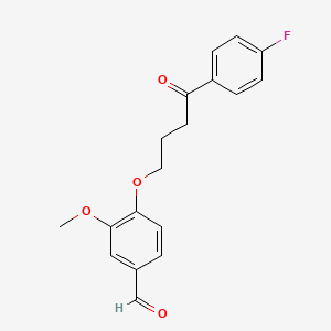 molecular formula C18H17FO4 B2542306 4-[4-(4-Fluorophenyl)-4-oxobutoxy]-3-methoxybenzaldehyde CAS No. 749219-11-2