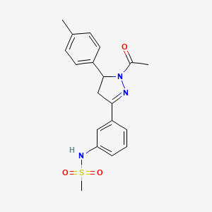 N-(3-(1-acetyl-5-(p-tolyl)-4,5-dihydro-1H-pyrazol-3-yl)phenyl)methanesulfonamide