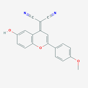 molecular formula C19H12N2O3 B254231 2-[6-hydroxy-2-(4-methoxyphenyl)-4H-chromen-4-ylidene]malononitrile 