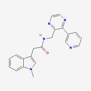 2-(1-methyl-1H-indol-3-yl)-N-{[3-(pyridin-3-yl)pyrazin-2-yl]methyl}acetamide