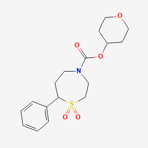 tetrahydro-2H-pyran-4-yl 7-phenyl-1,4-thiazepane-4-carboxylate 1,1-dioxide