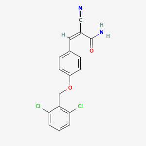 (Z)-2-cyano-3-[4-[(2,6-dichlorophenyl)methoxy]phenyl]prop-2-enamide