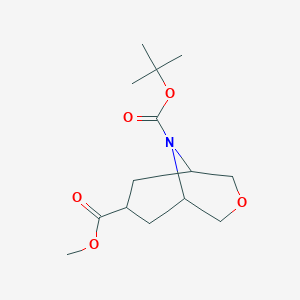molecular formula C14H23NO5 B2542343 Methyl 9-boc-3-oxa-9-azabicyclo[3.3.1]nonane-7-carboxylate CAS No. 1823229-54-4