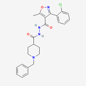 molecular formula C24H25ClN4O3 B2542346 N'-[(1-benzyl-4-piperidinyl)carbonyl]-3-(2-chlorophenyl)-5-methyl-4-isoxazolecarbohydrazide CAS No. 478064-37-8
