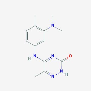 molecular formula C13H17N5O B254235 5-[3-(dimethylamino)-4-methylanilino]-6-methyl-1,2,4-triazin-3(2H)-one 