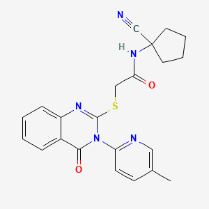 molecular formula C22H21N5O2S B2542356 N-(1-cyanocyclopentyl)-2-{[3-(5-methylpyridin-2-yl)-4-oxo-3,4-dihydroquinazolin-2-yl]sulfanyl}acetamide CAS No. 1180837-51-7