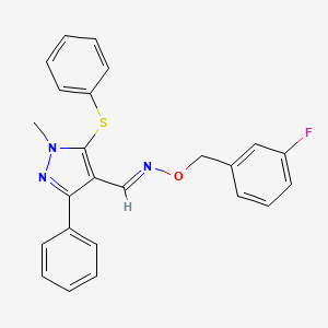 1-methyl-3-phenyl-5-(phenylsulfanyl)-1H-pyrazole-4-carbaldehyde O-(3-fluorobenzyl)oxime