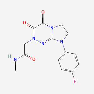 molecular formula C14H14FN5O3 B2542373 2-(8-(4-fluorophenyl)-3,4-dioxo-3,4,7,8-tetrahydroimidazo[2,1-c][1,2,4]triazin-2(6H)-yl)-N-methylacetamide CAS No. 941976-64-3