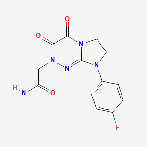 molecular formula C14H14FN5O3 B2542373 N-méthylacétamide de 2-(8-(4-fluorophényl)-3,4-dioxo-3,4,7,8-tétrahydroimidazo[2,1-c][1,2,4]triazin-2(6H)-yle) CAS No. 941976-64-3