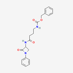 molecular formula C21H23N3O4 B2542380 benzyl N-{3-[(2-oxo-1-phenylazetidin-3-yl)carbamoyl]propyl}carbamate CAS No. 1796909-91-5