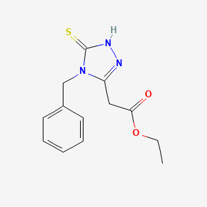 molecular formula C13H15N3O2S B2542381 ethyl 2-(4-benzyl-5-sulfanyl-4H-1,2,4-triazol-3-yl)acetate CAS No. 874754-19-5