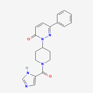 molecular formula C19H19N5O2 B2542388 2-[1-(1H-Imidazole-5-carbonyl)piperidin-4-yl]-6-phenylpyridazin-3-one CAS No. 2379952-94-8