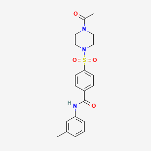 4-((4-acetylpiperazin-1-yl)sulfonyl)-N-(m-tolyl)benzamide