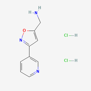 molecular formula C9H11Cl2N3O B2542398 {[3-(3-Pyridinyl)-5-isoxazolyl]methyl}amine dihydrochloride CAS No. 543713-43-5; 859239-27-3