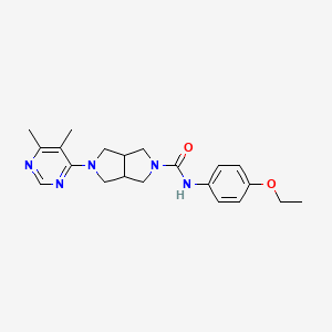 molecular formula C21H27N5O2 B2542400 2-(5,6-Dimethylpyrimidin-4-yl)-N-(4-ethoxyphenyl)-1,3,3a,4,6,6a-hexahydropyrrolo[3,4-c]pyrrole-5-carboxamide CAS No. 2415563-54-9
