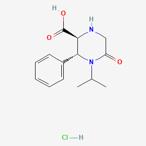 (2S,3R)-5-Oxo-3-phenyl-4-propan-2-ylpiperazine-2-carboxylic acid;hydrochloride