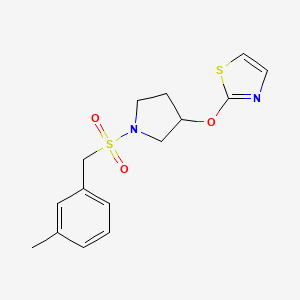 molecular formula C15H18N2O3S2 B2542408 2-((1-((3-Methylbenzyl)sulfonyl)pyrrolidin-3-yl)oxy)thiazole CAS No. 2034267-26-8