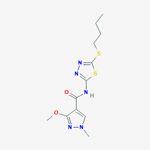 molecular formula C12H17N5O2S2 B2542410 N-(5-(butylthio)-1,3,4-thiadiazol-2-yl)-3-methoxy-1-methyl-1H-pyrazole-4-carboxamide CAS No. 1172700-72-9