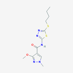 molecular formula C12H17N5O2S2 B2542410 N-(5-(丁硫基)-1,3,4-噻二唑-2-基)-3-甲氧基-1-甲基-1H-吡唑-4-甲酰胺 CAS No. 1172700-72-9