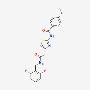 molecular formula C20H17F2N3O3S B2542412 N-(4-(2-((2,6-difluorobenzyl)amino)-2-oxoethyl)thiazol-2-yl)-4-methoxybenzamide CAS No. 941898-79-9