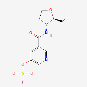 molecular formula C12H15FN2O5S B2542415 3-[[(2S,3R)-2-Ethyloxolan-3-yl]carbamoyl]-5-fluorosulfonyloxypyridine CAS No. 2418595-76-1