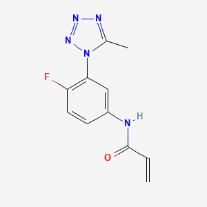 molecular formula C11H10FN5O B2542416 N-[4-Fluoro-3-(5-methyltetrazol-1-yl)phenyl]prop-2-enamide CAS No. 2305456-06-6