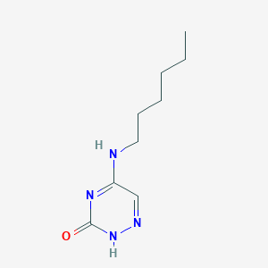 molecular formula C9H16N4O B254242 5-(hexylamino)-1,2,4-triazin-3(2H)-one 
