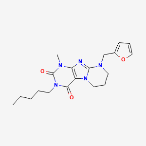 molecular formula C19H25N5O3 B2542428 9-(furan-2-ylmethyl)-1-methyl-3-pentyl-7,8-dihydro-6H-purino[7,8-a]pyrimidine-2,4-dione CAS No. 876150-98-0