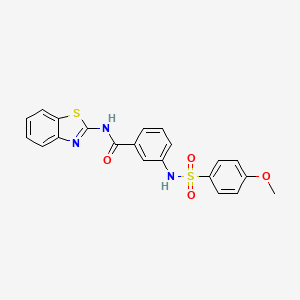 molecular formula C21H17N3O4S2 B2542429 N-(benzo[d]thiazol-2-yl)-3-(4-methoxyphenylsulfonamido)benzamide CAS No. 886898-75-5