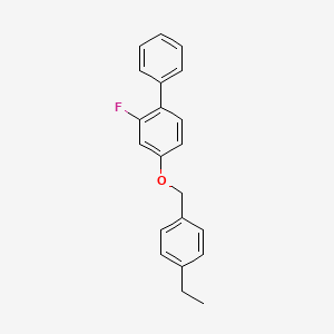 molecular formula C21H19FO B2542439 4-[(4-Ethylbenzyl)oxy]-2-fluoro-1,1'-biphenyl CAS No. 477846-75-6