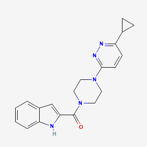 molecular formula C20H21N5O B2542442 (4-(6-cyclopropylpyridazin-3-yl)piperazin-1-yl)(1H-indol-2-yl)methanone CAS No. 2034314-78-6