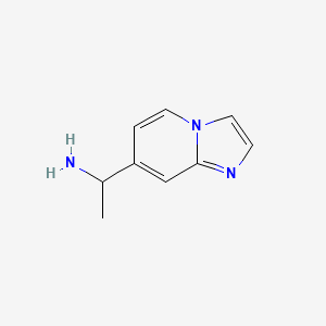 molecular formula C9H11N3 B2542449 1-(4-Hydroimidazo[1,2-a]pyridin-7-yl)ethylamine CAS No. 1337687-13-4