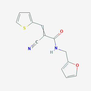 molecular formula C13H10N2O2S B2542462 2-cyano-N-[(furan-2-yl)methyl]-3-(thiophen-2-yl)prop-2-enamide CAS No. 306311-96-6