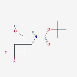 molecular formula C11H19F2NO3 B2542474 叔丁基 N-[[3,3-二氟-1-（羟甲基）环丁基]甲基]氨基甲酸酯 CAS No. 2298245-03-9